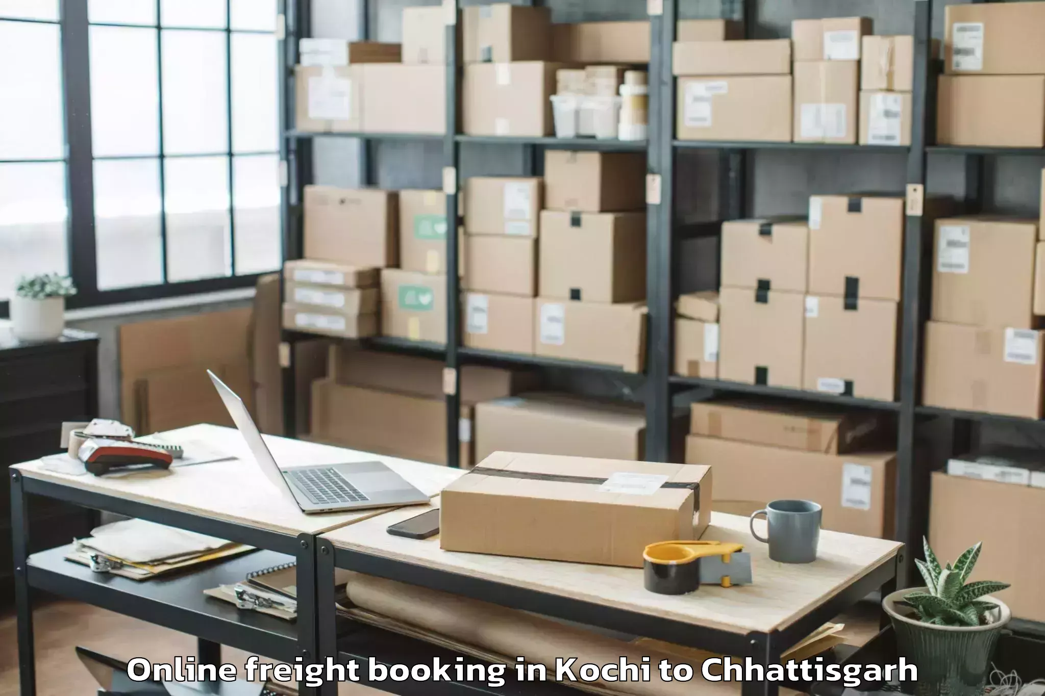 Efficient Kochi to Pharasgaon Online Freight Booking